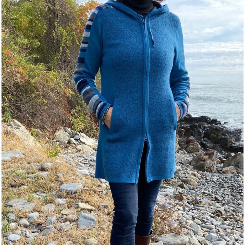 Title Nine Full Zip Woolicious Full Zip Tunic in Blue Size XS